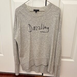 J. Crew Gray Sweater with Dazzling Embroidery